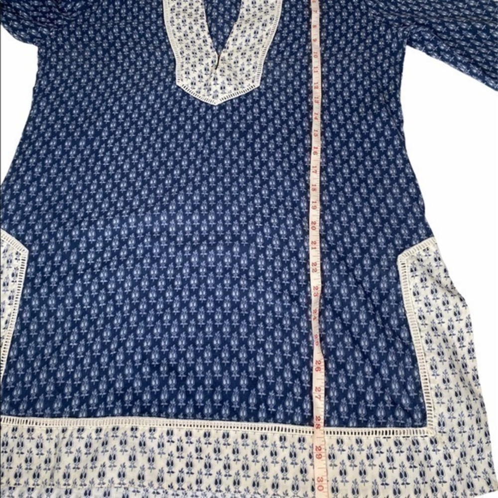 Tory Burch Tunic Blue and Creme Colored - Picture 5 of 12